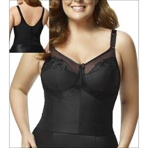 NEW Elila 36B Embroidered Longline Softcup Style 5001 Black 90277